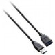V7 Cable extensor para USB 3.0 de A (m/h), negro 3 m