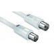 V7 Cable de conexión coaxial, blanco 2,5 m