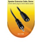 V7 Extensor de cable audio 2x cincha m/h negro 3 m