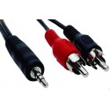 V7 Cable de audio, clavija 3,5 mm/RCA M/M, negro 1,8 m