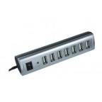 V7 HUB USB 2.0 de 7 puertos, con adaptador corriente