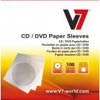 V7 Paper Sleeves Dvd/cd 100 Pcssupl