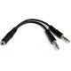 StarTech.com Adaptador Divisor de Auriculares 2x Mini-Jack 3
