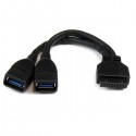 Startech.com Cable 15cm Adaptador 2 Puertos Cabl