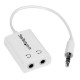 StarTech.com Cable Adaptador Splitter Blanco Delgado Mini Ja