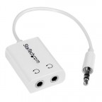 StarTech.com Cable Adaptador Splitter Blanco Delgado Mini Ja