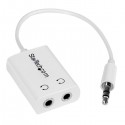 StarTech.com Cable Adaptador Splitter Blanco Delgado Mini Ja