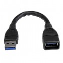 StarTech.com Cable de 15cm Extensor USB 3.0 - Alargador Supe
